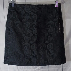 Willi Smith black floral textured classic twee pencil skirt NWT
